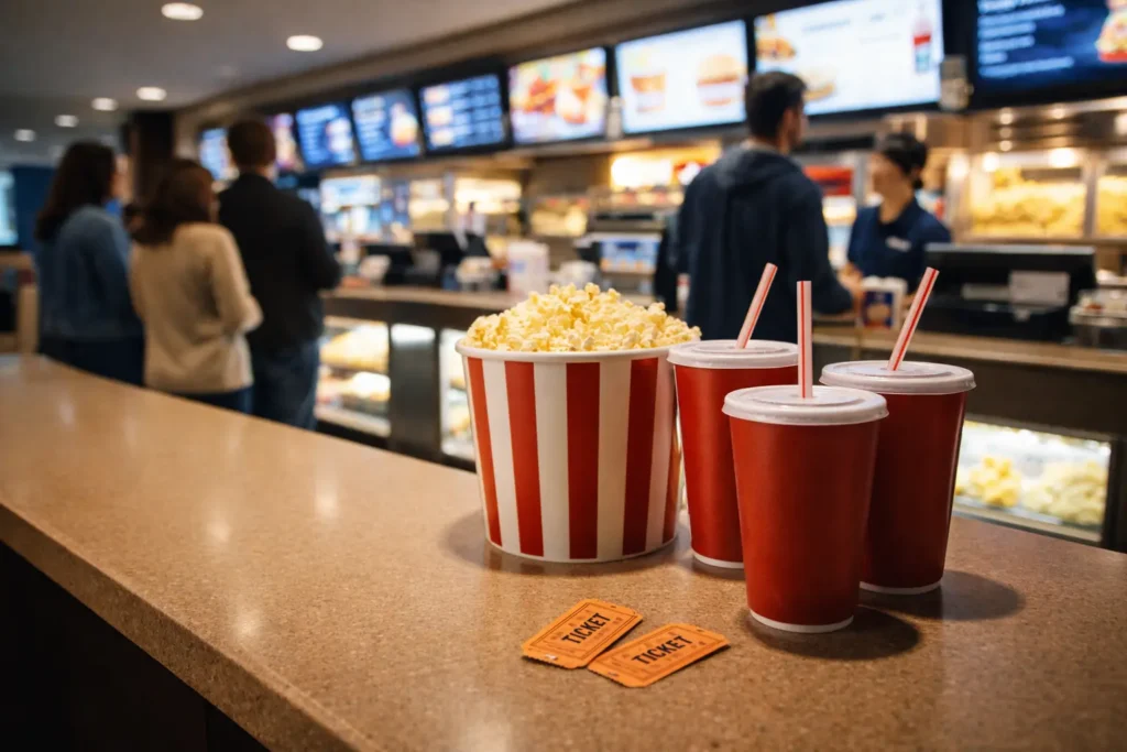 Cinema snacks and tickets showing revenue from event screenings